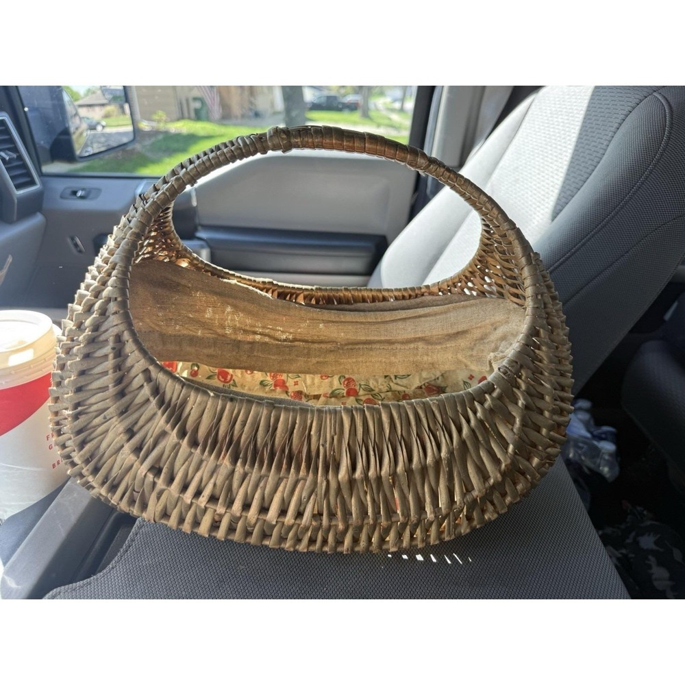 Vintage Woven Wicker Market Basket Purse – Lined Interior – Boho Decor